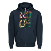 Navy love boots horseshoe cowboy Zipper Hoodie - NancyCooperArtShop