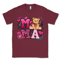 Burgundy Western Valentines Day Mama Mother's Day Classic Tee - LillyAllenDesigns