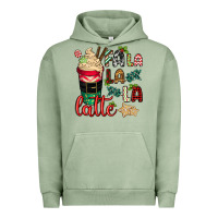 Pigment Oil Green Fa la la la latte Urban Hoodie - CowGirlArtShop