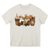Cream leopard coffee cups Heavy Core Tee - Zillion Design Studio