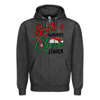 Charcoal Heather santa s favorite cheer leader Zipper Hoodie - MaliasSmallBusiness