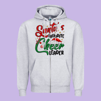 Santa S Favorite Cheer Leader Zipper Hoodie Designed By Maliassmallbusiness