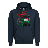 Navy santa s favorite cheer leader Zipper Hoodie - MaliasSmallBusiness