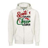 Oatmeal Heather santa s favorite cheer leader Zipper Hoodie - MaliasSmallBusiness