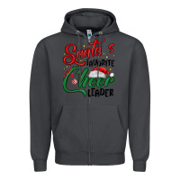 Smoke santa s favorite cheer leader Zipper Hoodie - MaliasSmallBusiness