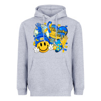 Heather Grey retro disco ball the lucky few smile face Heavyweight Hoodie - Artiststas