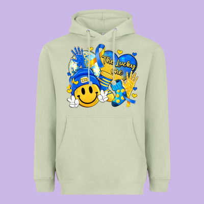 Retro Disco Ball The Lucky Few Smile Face Heavyweight Hoodie Designed By Artiststas