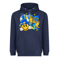 Navy retro disco ball the lucky few smile face Heavyweight Hoodie - Artiststas