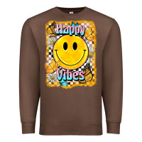 Chestnut happy vibes smiley face Premium Sweatshirt - BarkalooDesign