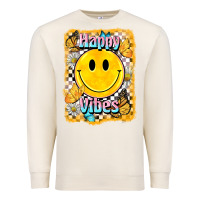 Sandshell happy vibes smiley face Premium Sweatshirt - BarkalooDesign