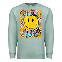 Seafoam happy vibes smiley face Premium Sweatshirt - BarkalooDesign