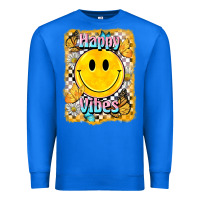 True Royal happy vibes smiley face Premium Sweatshirt - BarkalooDesign