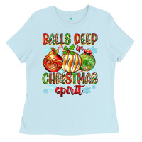 Baby Blue balls deep in christmas spirit Ladies Tee - Zillion Design Studio