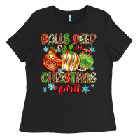 Black balls deep in christmas spirit Ladies Tee - Zillion Design Studio