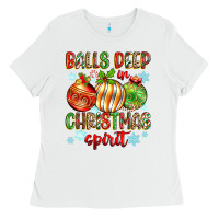 White balls deep in christmas spirit Ladies Tee - Zillion Design Studio