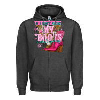 Charcoal Heather if i cant wear my boots i aint going Zipper Hoodie - NancyCooperArtShop