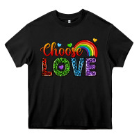 Black choose love Heavy Core Tee - texasbilliewilder