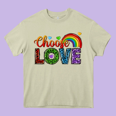 Choose Love Heavy Core Tee Designed By Texasbilliewilder