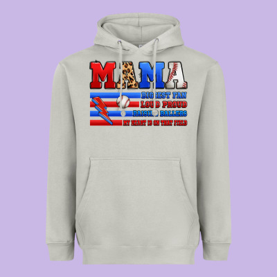 Baseball Mama Heavyweight Hoodie Designed By Artiststas