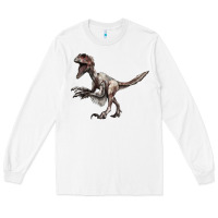 White Deinonychus Long Sleeve Tee - LillyAllenDesigns