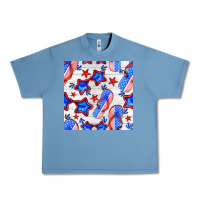 Pebble Blue 4th of july flip flops seamless pattern Urban Heavy Tee - BundleAndBundleShop