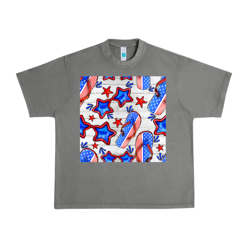 4th Of July Flip Flops Seamless Pattern Urban Heavy Tee by BundleAndBundleShop | Teevron
