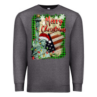 Charcoal Heather merry christmas  statue of liberty Premium Sweatshirt - BarkalooDesign