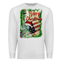 Oatmeal Heather merry christmas  statue of liberty Premium Sweatshirt - BarkalooDesign