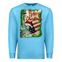 Ocean Blue merry christmas  statue of liberty Premium Sweatshirt - BarkalooDesign