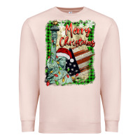 Pale Pink merry christmas  statue of liberty Premium Sweatshirt - BarkalooDesign