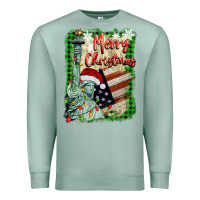 Seafoam merry christmas  statue of liberty Premium Sweatshirt - BarkalooDesign