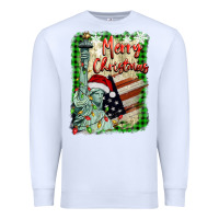 White merry christmas  statue of liberty Premium Sweatshirt - BarkalooDesign