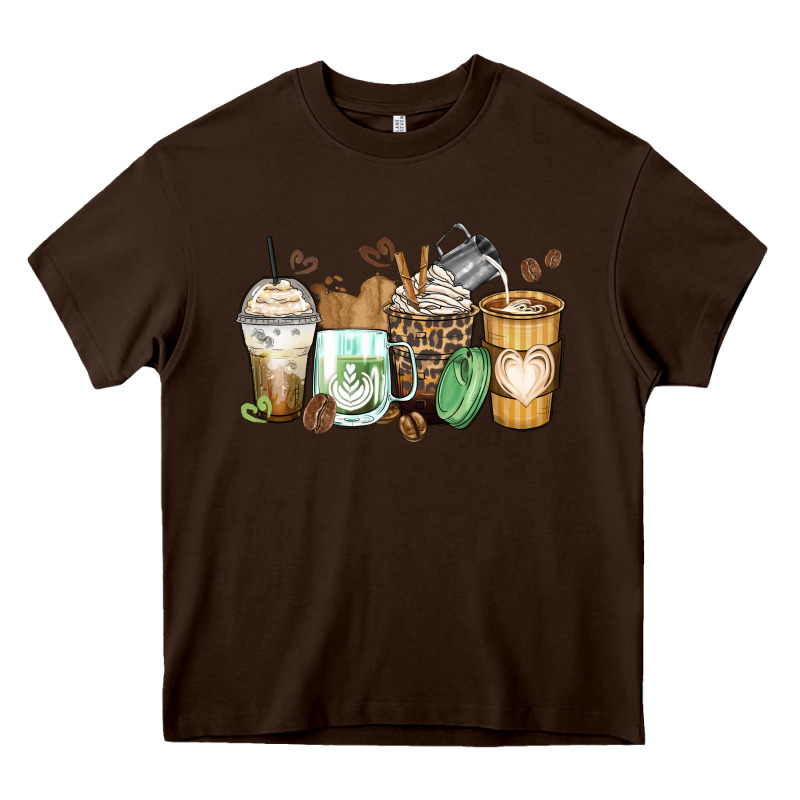 Latte Coffee Cups Heavy Core Tee by Zillion Design Studio | Teevron