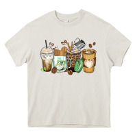 Cream latte coffee cups Heavy Core Tee - Zillion Design Studio