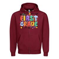 Burgundy first grade Zipper Hoodie - MaliasSmallBusiness