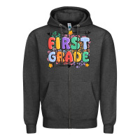 Charcoal Heather first grade Zipper Hoodie - MaliasSmallBusiness