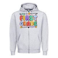 Heather Grey first grade Zipper Hoodie - MaliasSmallBusiness