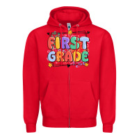 Red first grade Zipper Hoodie - MaliasSmallBusiness