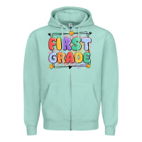 Seafoam first grade Zipper Hoodie - MaliasSmallBusiness