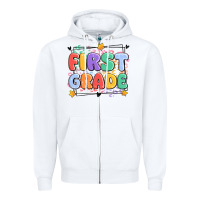 White first grade Zipper Hoodie - MaliasSmallBusiness