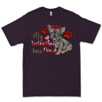 Plum my valentine has paws french bulldog Premium Tee - RanaPortraitStore