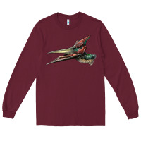 Burgundy Pteranodon Face Long Sleeve Tee - LillyAllenDesigns