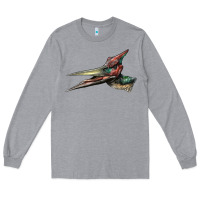 Heather Grey Pteranodon Face Long Sleeve Tee - LillyAllenDesigns
