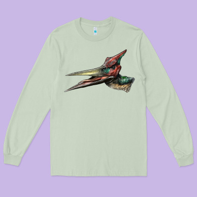 Pteranodon Face Long Sleeve Tee Designed By Lillyallendesigns