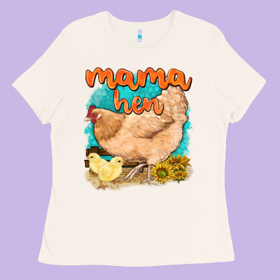 Mama Hen With Sunflowers Ladies Tee Designed By Texasbilliewilder