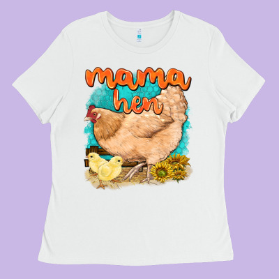 Mama Hen With Sunflowers Ladies Tee Designed By Texasbilliewilder