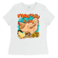 White mama hen with sunflowers Ladies Tee - texasbilliewilder