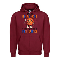 Burgundy on the bleachers is where i spend most of my days Zipper Hoodie - MaliasSmallBusiness