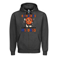 Charcoal Heather on the bleachers is where i spend most of my days Zipper Hoodie - MaliasSmallBusiness