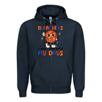Navy on the bleachers is where i spend most of my days Zipper Hoodie - MaliasSmallBusiness